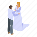 cartoon, couple, dance, family, isometric, wedding, woman
