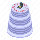 bride, business, cake, cartoon, isometric, wedding, woman