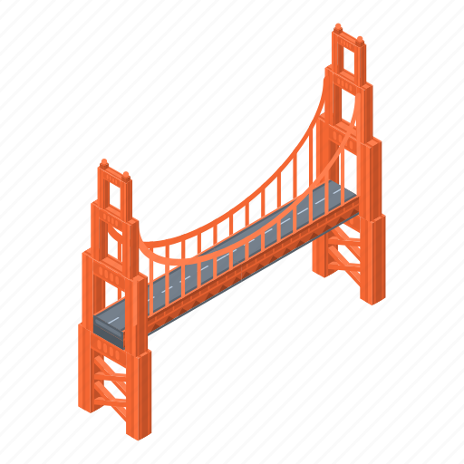 Bridge, business, cartoon, gate, golden, isometric, silhouette icon - Download on Iconfinder