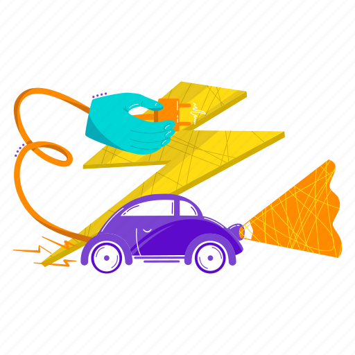 Electric, car, electricity, auto, vehicle, power, transport illustration - Download on Iconfinder