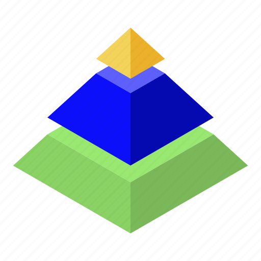Broker, business, cartoon, computer, isometric, pyramide, woman icon - Download on Iconfinder