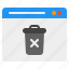 delete, remove, trash, garbage, recycle, website, browser 