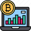 bitcoin, blockchain, finance, coin, crypto, growing chart, laptop