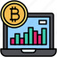 bitcoin, blockchain, finance, coin, crypto, growing chart, laptop 