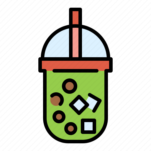 Beverage, bubble, cup, drink, matcha, tapioca balls, tea icon - Download on Iconfinder