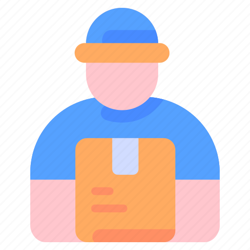 Box, courier, delivery, man, package, parcel icon - Download on Iconfinder