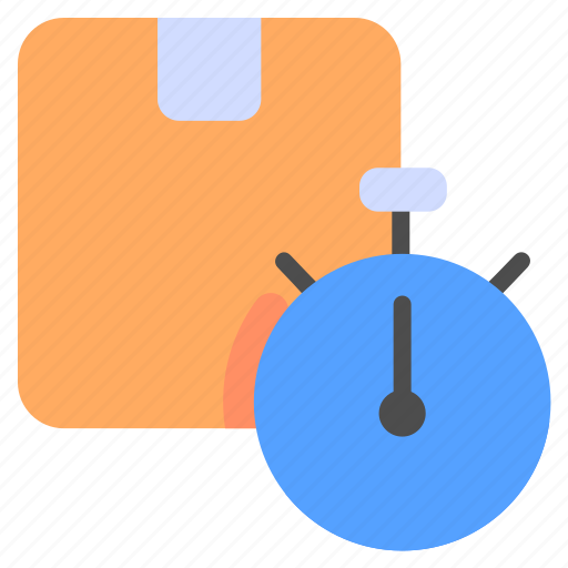Box, delivery, estimate, logistic, package, stopwatch, timer icon - Download on Iconfinder