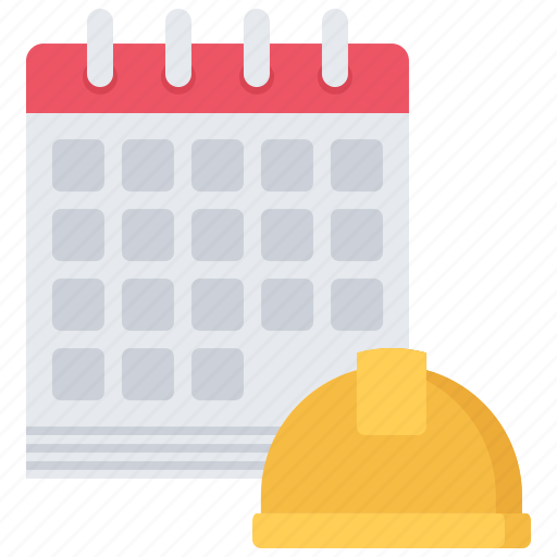 Builder, building, calendar, construction, helmet, repair icon - Download on Iconfinder