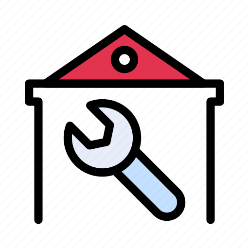 Building, real, warehouse, workshop, wrench icon - Download on Iconfinder