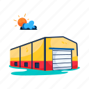 warehouse, storehouse, stockroom, depot, logistics center