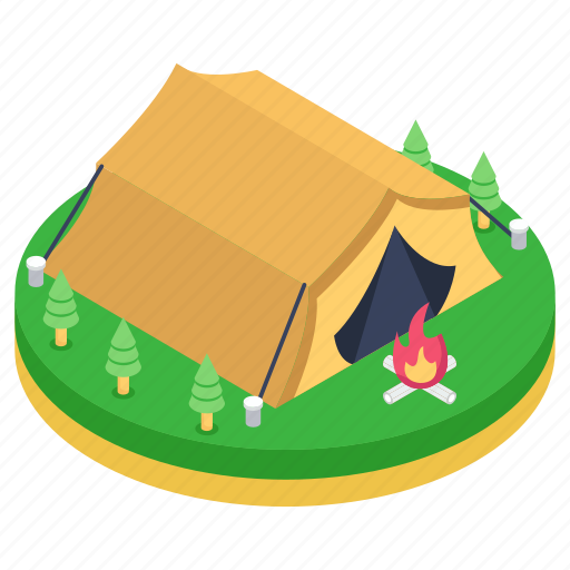Camp, camping site, camping tent, campsite, landscape icon - Download on Iconfinder