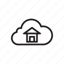 architecture, cloud, home icon, house