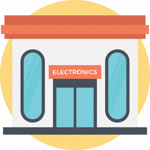 Compact store, electronic store, electronics building, electronics place, small building icon - Download on Iconfinder