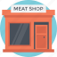 butcher shop, hut, meat shop, shop, small house 