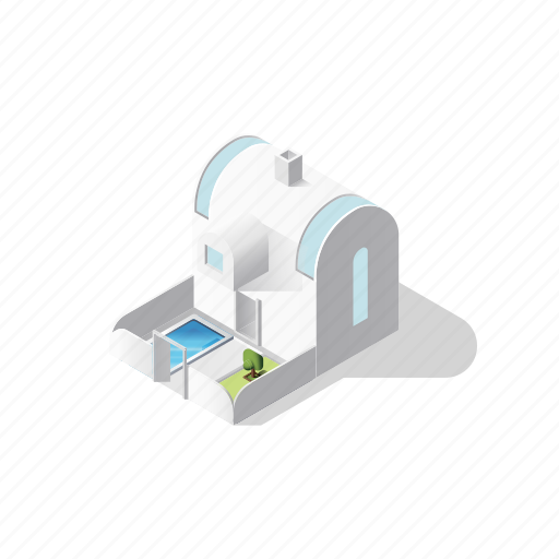 Real, estate, objects, pool, home, house, building 3D illustration - Download on Iconfinder