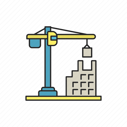 Building, business, construction, engineering, multistorey, towercrane, blockhouse icon - Download on Iconfinder