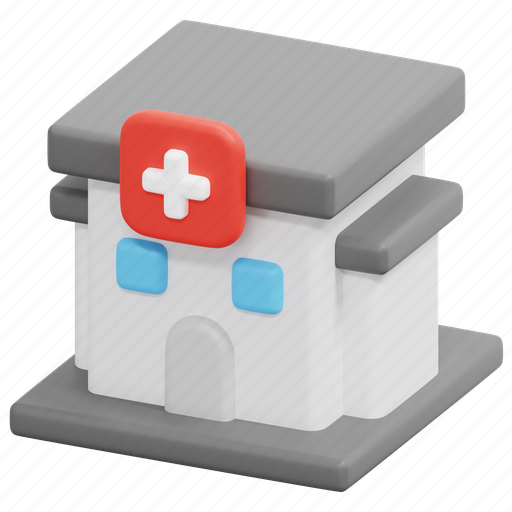 Hospital, building, health, clinic, care, healthcare, architecture 3D illustration - Download on Iconfinder