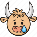 cry, bull, animal, cow, emoji, tear, sad