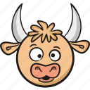 pet, bull, cute, ups, animal, cow, emoji