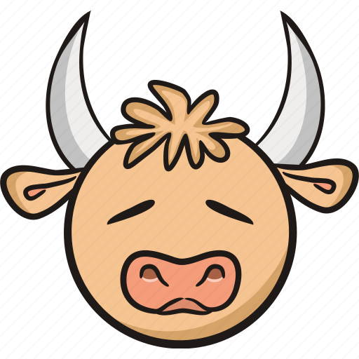 Emoticon, bull, animal, face, cow, emoji, sad icon - Download on Iconfinder