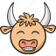 emoticon, bull, cute, ups, animal, cow, emoji 