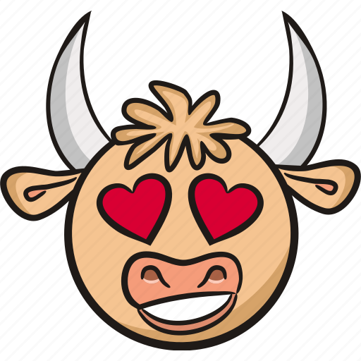 Heart, bull, cute, animal, emoji, love, valentine icon - Download on Iconfinder