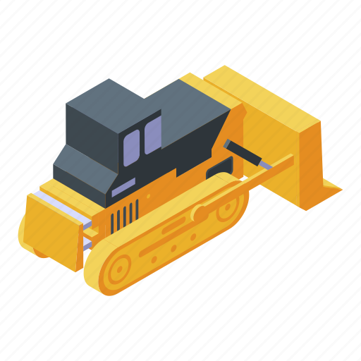 Bulldozer, car, cartoon, construction, isometric, logo, technology icon - Download on Iconfinder