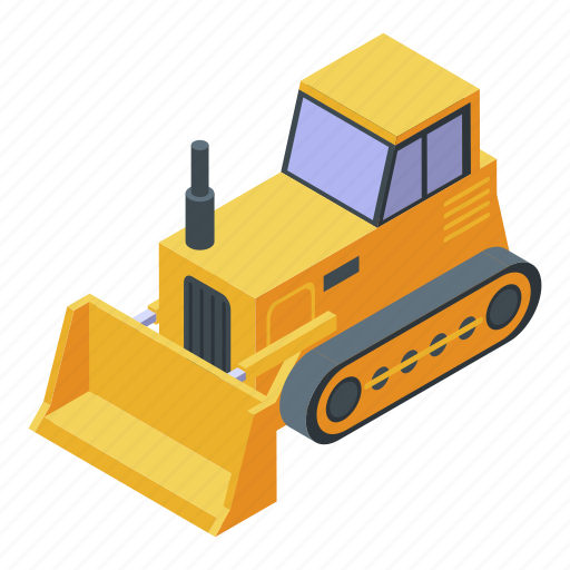 Bulldozer, business, cartoon, cawler, construction, isometric, tractor icon - Download on Iconfinder