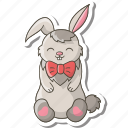 bunny, rabbit, sticker, happy, easter, cute, boy