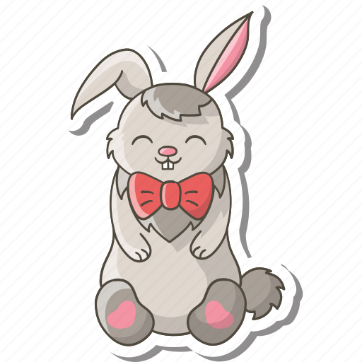 Bunny, rabbit, sticker, happy, easter, cute, boy sticker - Download on Iconfinder
