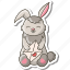bunny, rabbit, sticker, happy, easter, letter, love 
