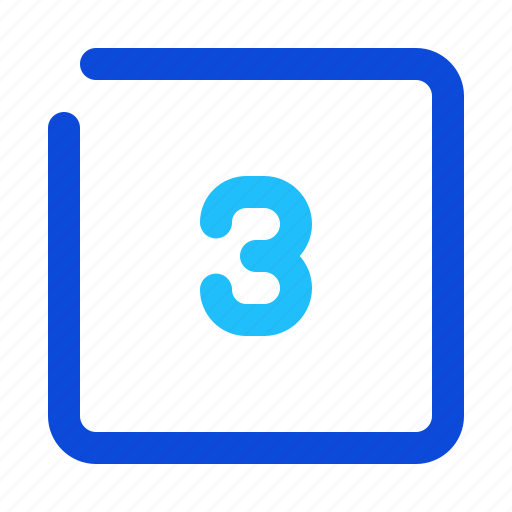 Number, square, three icon - Download on Iconfinder