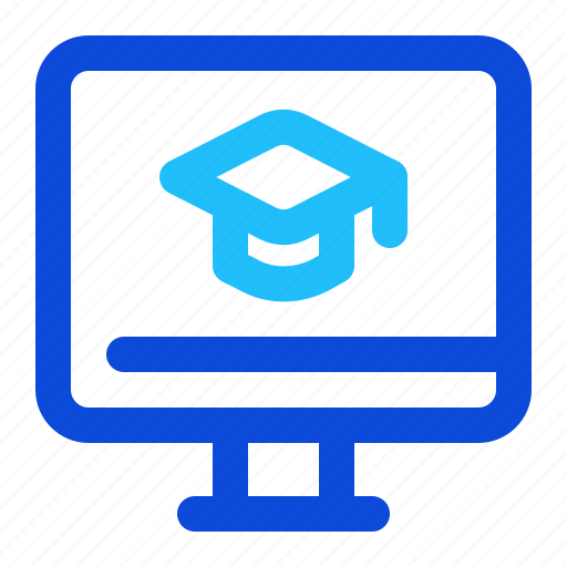 Computer, elearning, student hat icon - Download on Iconfinder