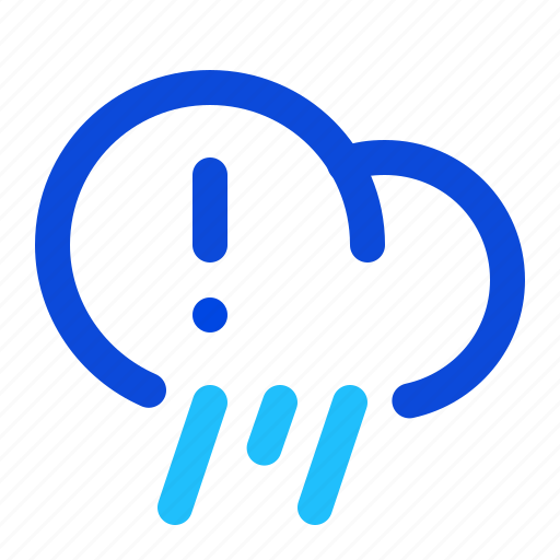 Warning, storm, rain, cloud, aleft icon - Download on Iconfinder