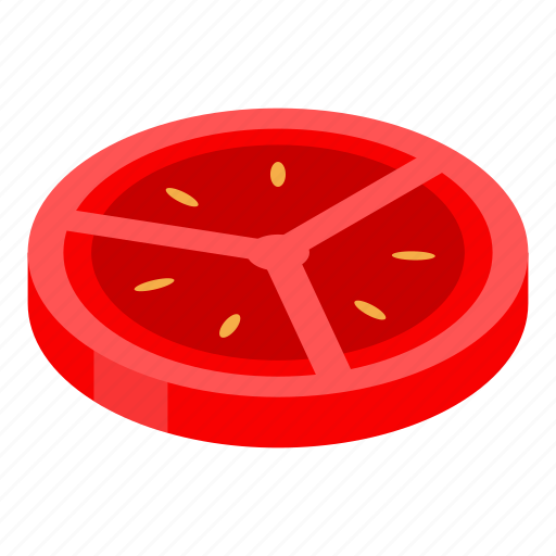 Cartoon, food, fruit, isometric, slice, texture, tomato icon - Download on  Iconfinder