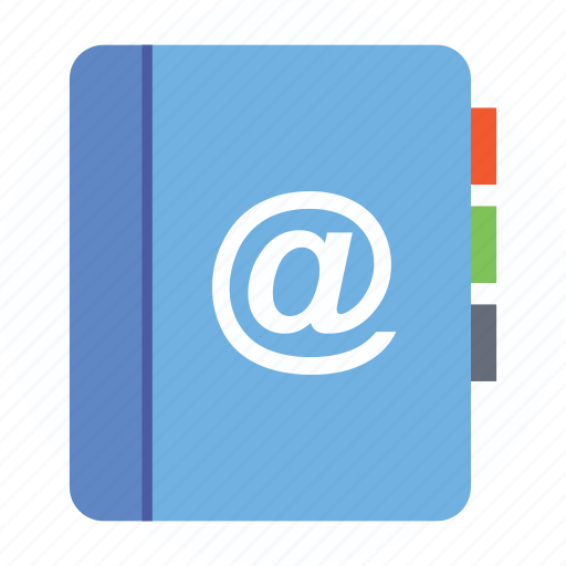 Address book, arroba sign, contacts, email directory, software address book icon - Download on Iconfinder