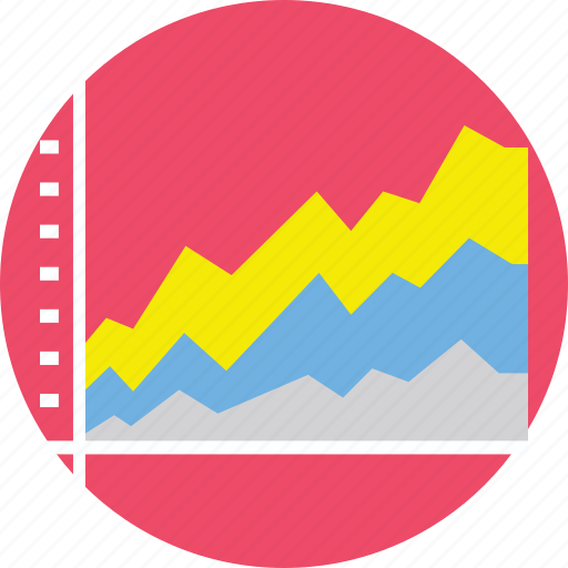 Area chart, area graph display, data visualization, presentation, stacked area chart icon - Download on Iconfinder