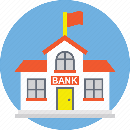 Bank, bank architecture, bank building, bank exterior, bank office, bank with flag icon - Download on Iconfinder