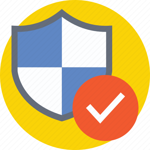 Guarantee, protection shield, secured symbol, shield, shield with checkmark icon - Download on Iconfinder