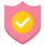 accept, brand, checkmark, complete, safety, security, shield 