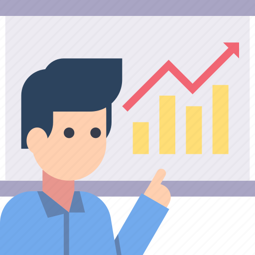 Analytics, chart, graph, man, presentation, statistics icon - Download on Iconfinder
