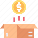 box, delivery, finance, money, package, shipping
