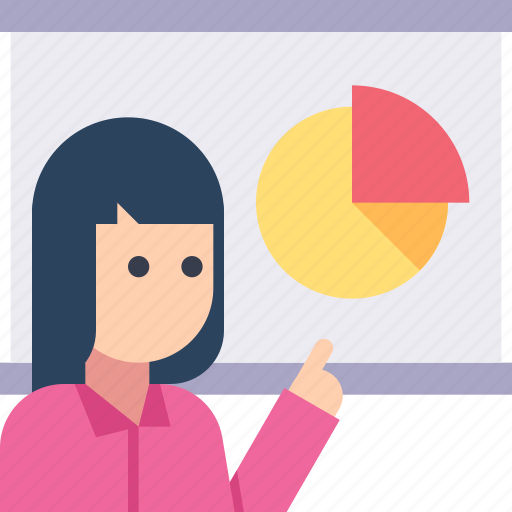 Analytics, chart, graph, presentation, statistics, woman icon - Download on Iconfinder