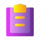 checklist, clipboard, document, file, paper