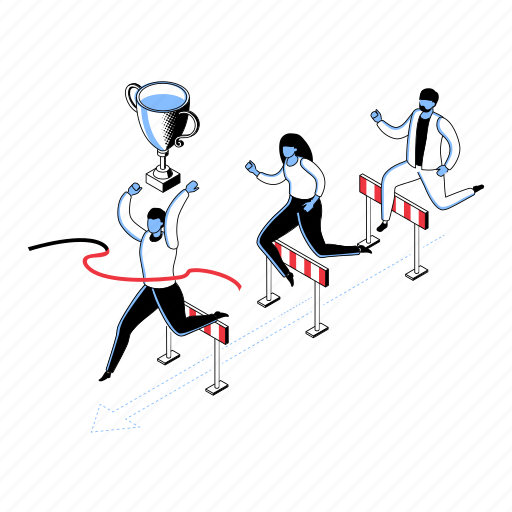 Business, competition, victory, hurdle, race illustration - Download on Iconfinder