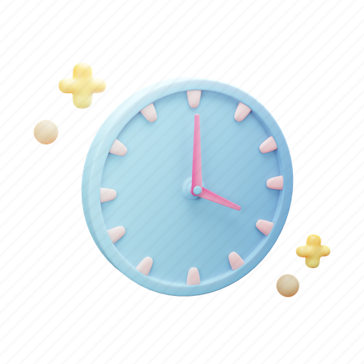 Hour, clock, time, watch, deadline, alarm, circle 3D illustration - Download on Iconfinder
