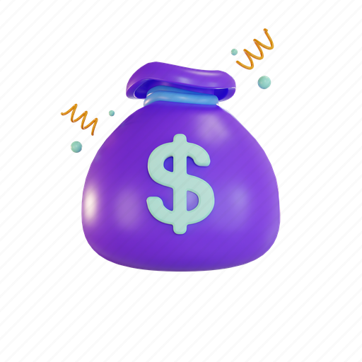 Money, sack, cash, bag, currency, banking, business 3D illustration - Download on Iconfinder