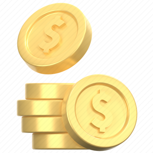 Dollar, money, coin, finance, currency 3D illustration - Download on Iconfinder