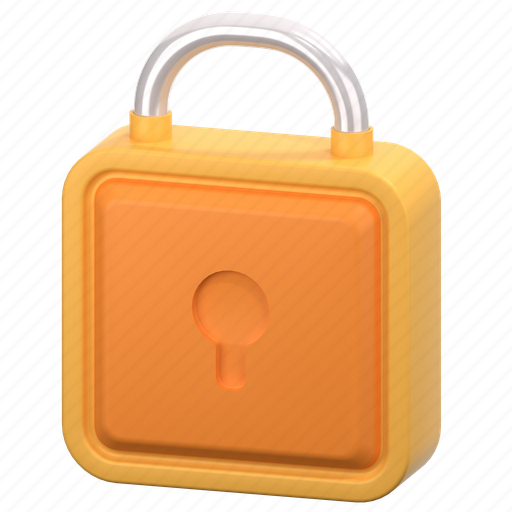 Lock, padlock, security, protection, password 3D illustration - Download on Iconfinder