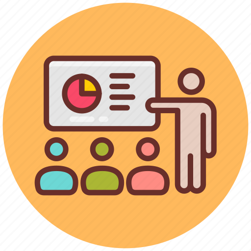 Presentation, chart, business, conference, team, training, class icon - Download on Iconfinder